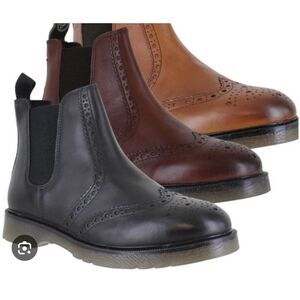 Frank James Brogue Leather Upper Dealer Boots